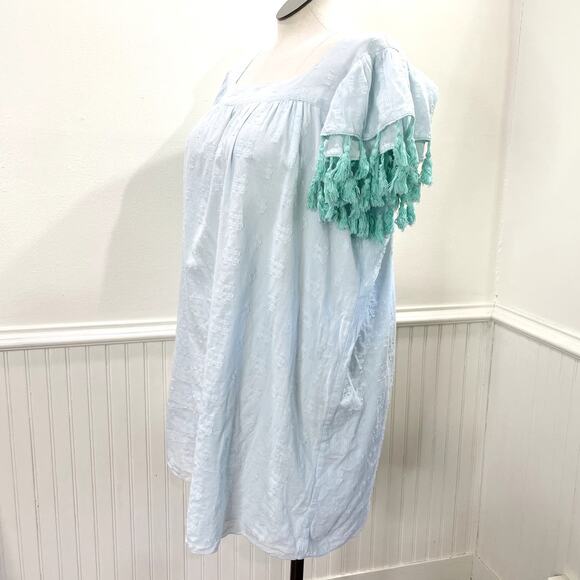 STS Sail to Sable Plus Size XXL Shift Dress Tassel Ruffle Sleeve Lined Beachy - Picture 11 of 12